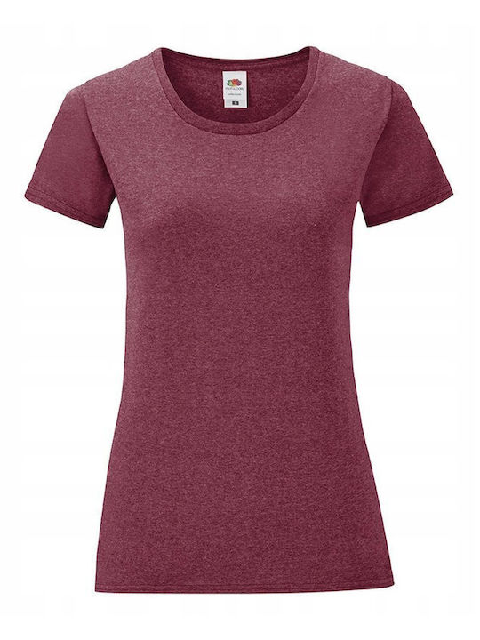 Fruit of the Loom Iconic Werbe-T-Shirt Heather Burgundy