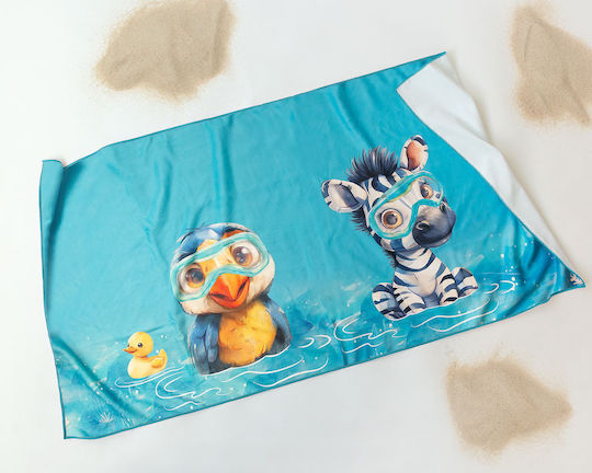 Микрофибърна плажна кърпа Safari Fun Sky 75x150см Kiokids 5728