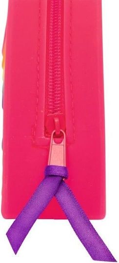 Rainbow Pencil Case Silicone Barrel Red