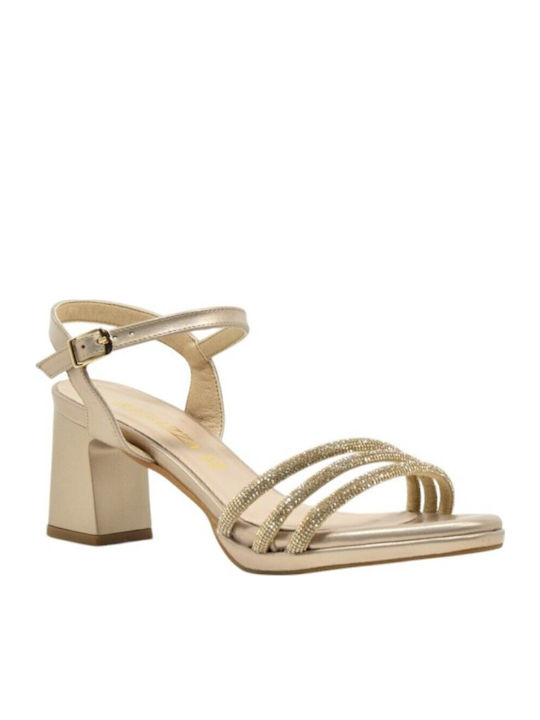 Leather Anatomic Sandals with Strass Sand