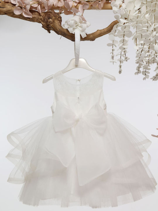 Mi Chiamo Ecru Baptism Dress made of Tulle