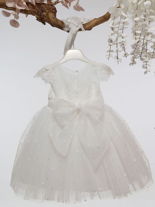 Mi Chiamo Ecru Taufkleid aus Spitze