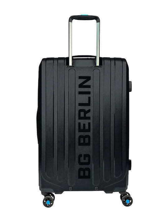 Bg Berlin Expandable Hard Black Suitcases Maximum Height 77cm with 4 Wheels Set of 2 Pieces