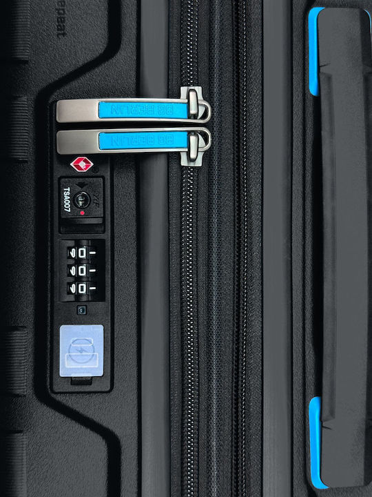 Bg Berlin Expandable Hard Black Suitcases Maximum Height 77cm with 4 Wheels Set of 2 Pieces
