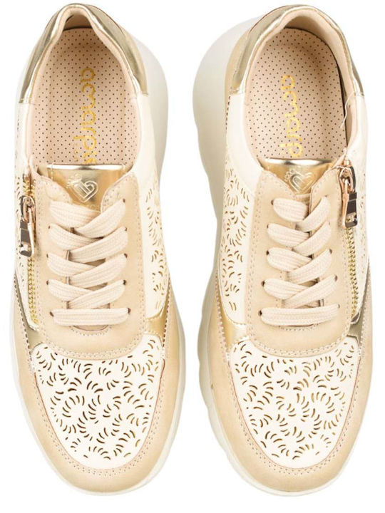 Γυναικεία Ανατομικά Sneakers Μπεζ