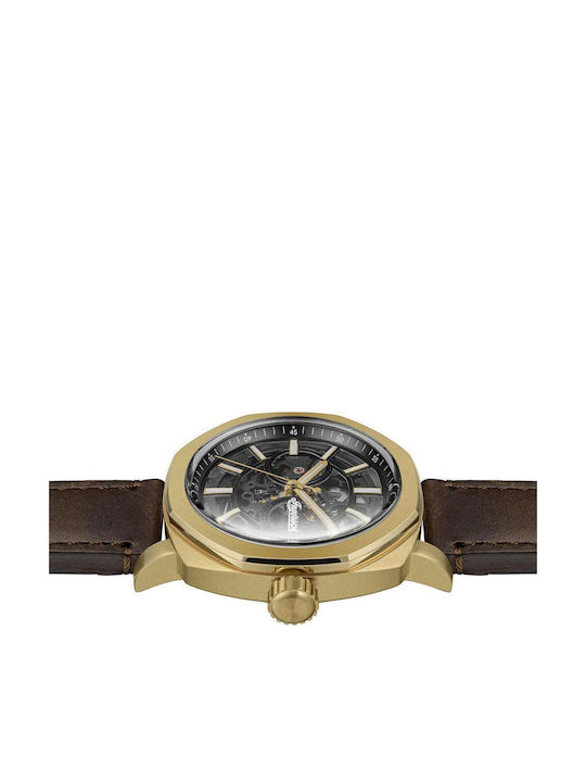Ingersoll Herrenuhr Batterie mit Braun Lederarmband