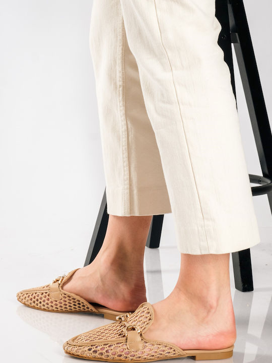 Flat Mules in Brown Color