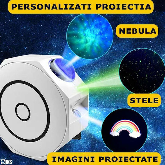 Lumini LED Lampă de proiecție pentru copii Atingere cu Proiecție de Stele Alb 15x14x6εκ.