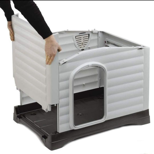 Luxe Dog House Plastic Outdoor Gray 70x92x66cm