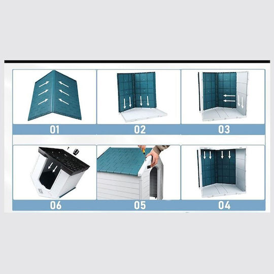Dog House Plastic Outdoor Gray 88x79x82cm