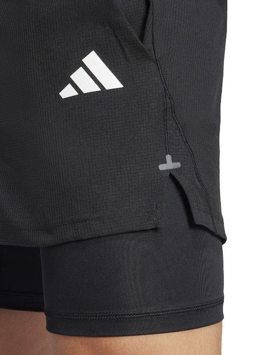 Gym+ 2-in-1 Sport Herren Shorts Schwarz