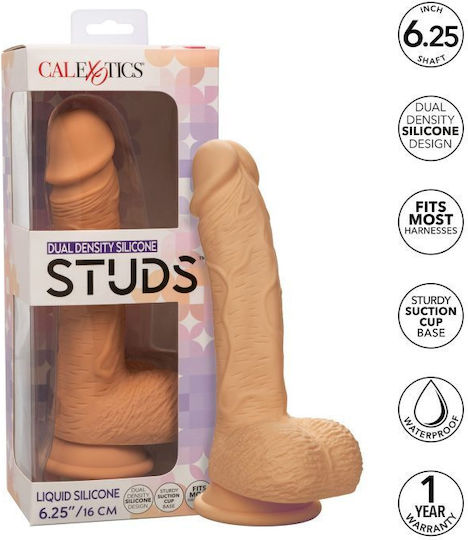 Calexotics Glass Dildo with Balls and Suction Cup Flesh 16cm