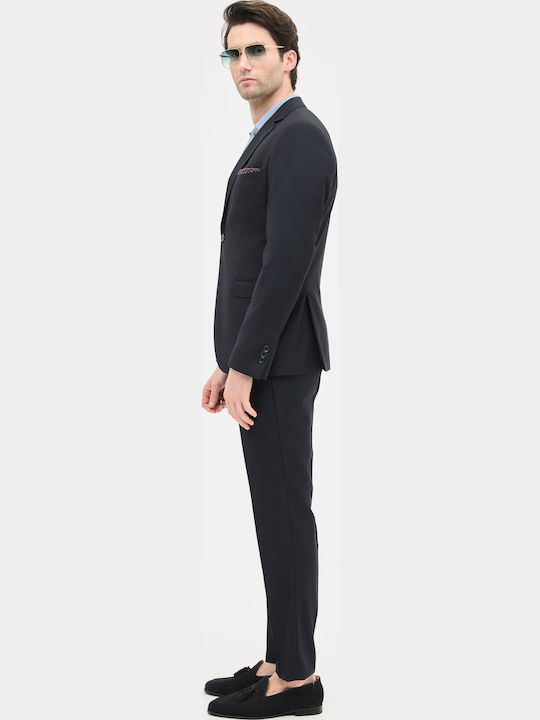 Men's Winter Suit Slim Fit Dark Blue