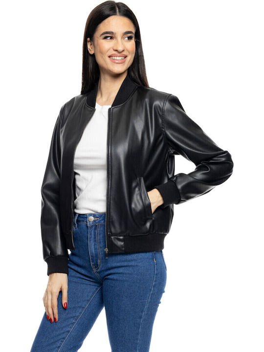Kurz Damen Bomberjacke Black