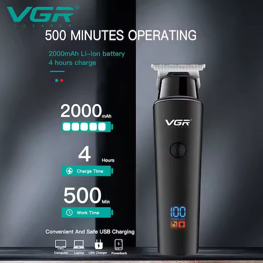 VGR V-988 Ξυριστική Μηχανή Προσώπου Επαναφορτιζόμενη