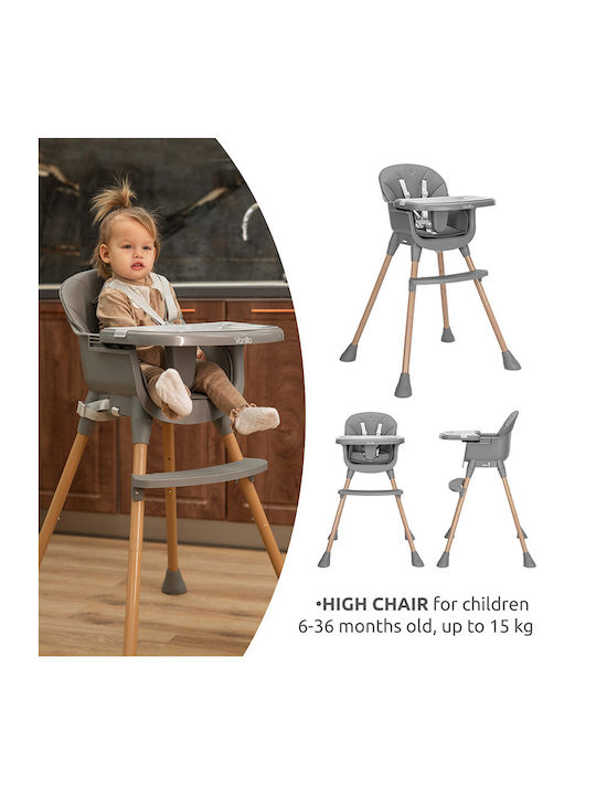 Lorelli Vanilla Highchair 3 in 1 with Adjustable Height Grey