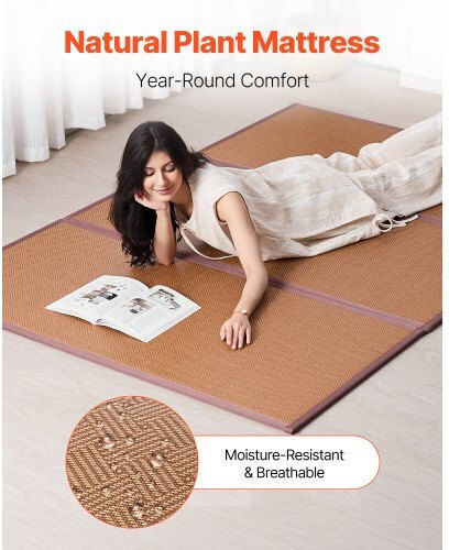 Vevor Japanische Tatami-Matte 80 x 55 Zoll Faltbare Natürliche Rattan-Tatami-Matte Ttm55inch7889j5rhv0