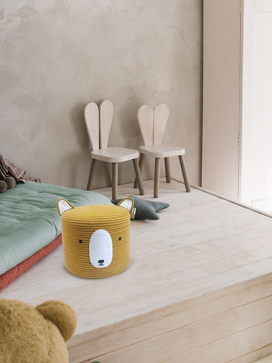 Παιδικό Σκαμπό Teddy Πορτοκαλί 36x36x28εκ.
