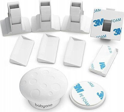 Babyono Cabinet & Drawer Lock made of Plastic in White Color 18.5εκ. 4pcs
