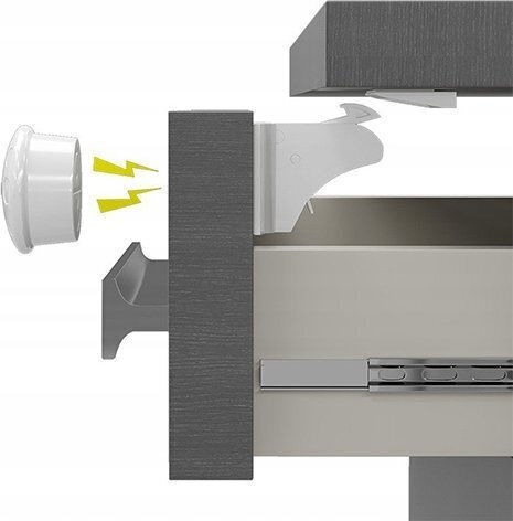 Babyono Cabinet & Drawer Lock made of Plastic in White Color 18.5εκ. 4pcs