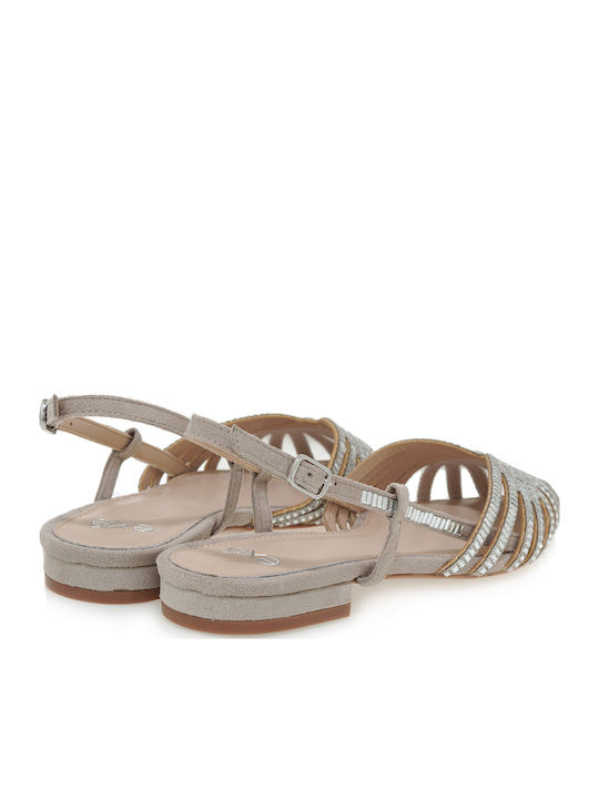 Suede Slingback Ballerinas Gray