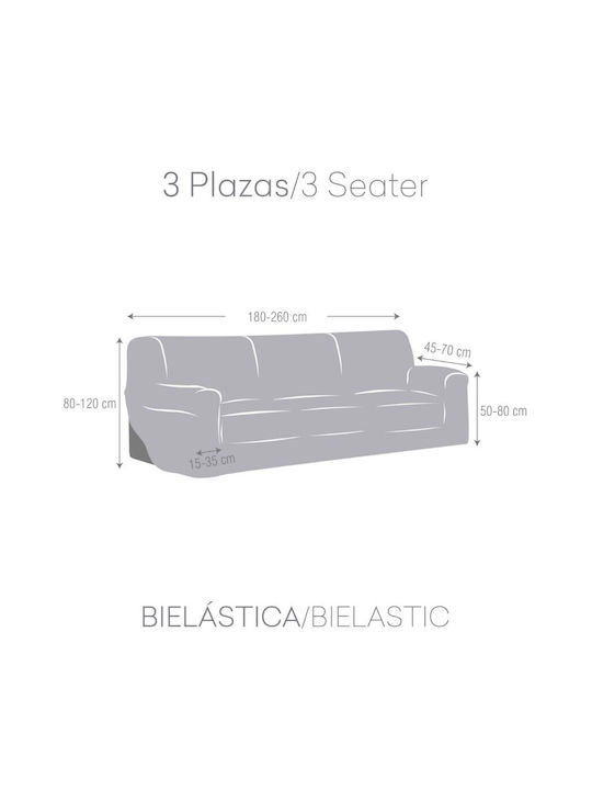 Eysa Roc Elastic Cover for Three Seater Sofa C/6 Gray 180εκ. 1pcs F739176