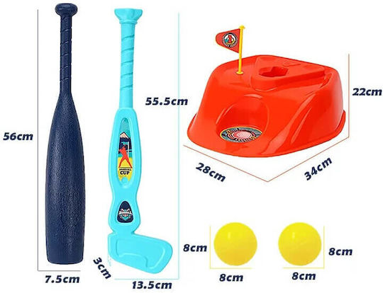 2 In 1 Interactive Golf Baseball Game 63x30x35 Cm