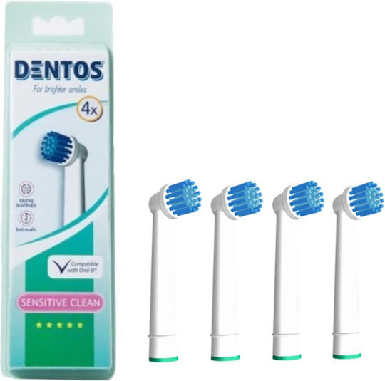 Dentos Sensitive Clean Rezerve Capete Periuță Dinți Electrică 4 Bucăți