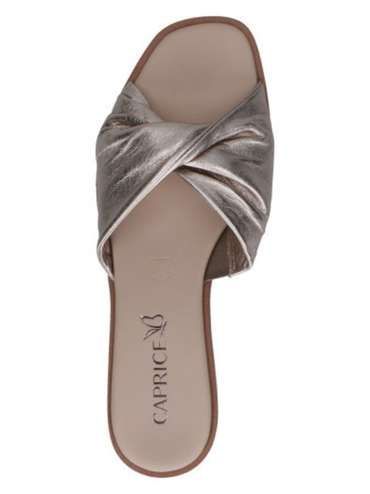 Leather Women's Flat Sandals Anatomic in Gold Color