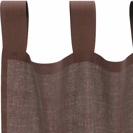 vidaXL Комплект Пердета И Завеси С Презрамки Woalo Кафяви 140x245см