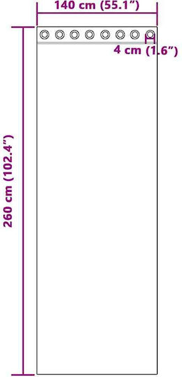 vidaXL Σετ Κουρτίνες με Τρουκς Voile Μπεζ 140x260εκ.