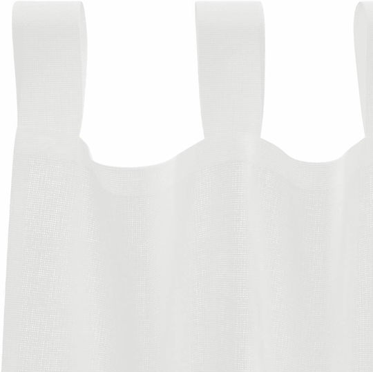 vidaXL Κουρτίνα Παραθύρου με Τιράντες Λευκή 140x175εκ.