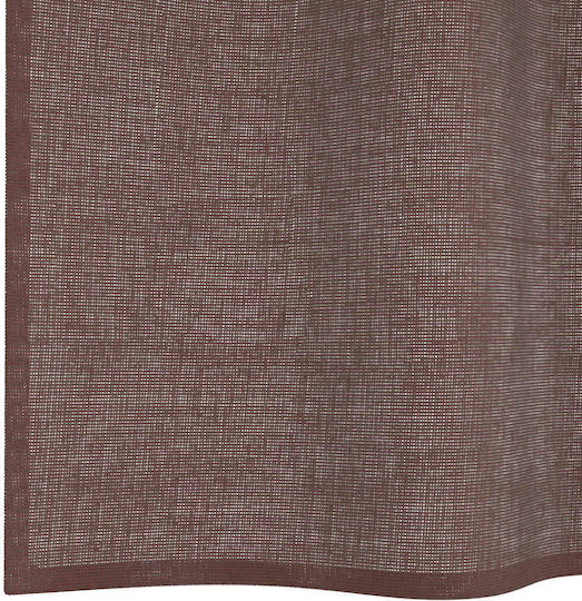 vidaXL Set Curtains Window with Tab Top Voile Brown 140x175cm