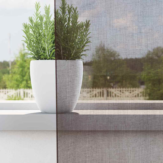 vidaXL Set Curtains Window with Tab Top Voile Brown 140x175cm