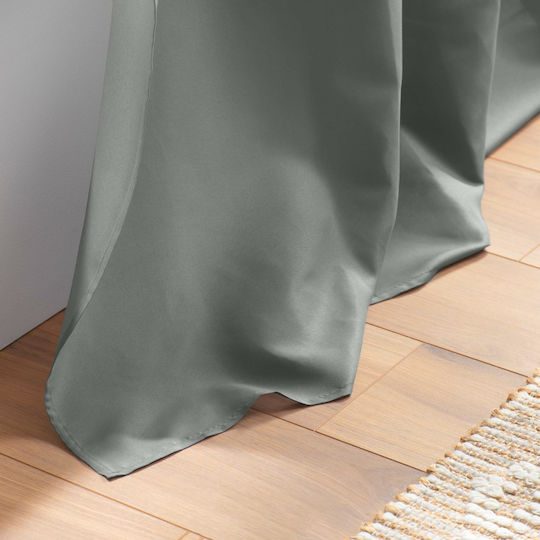 Kipper Κουρτίνα με Τρουκς Absolou Grey 140x260εκ.