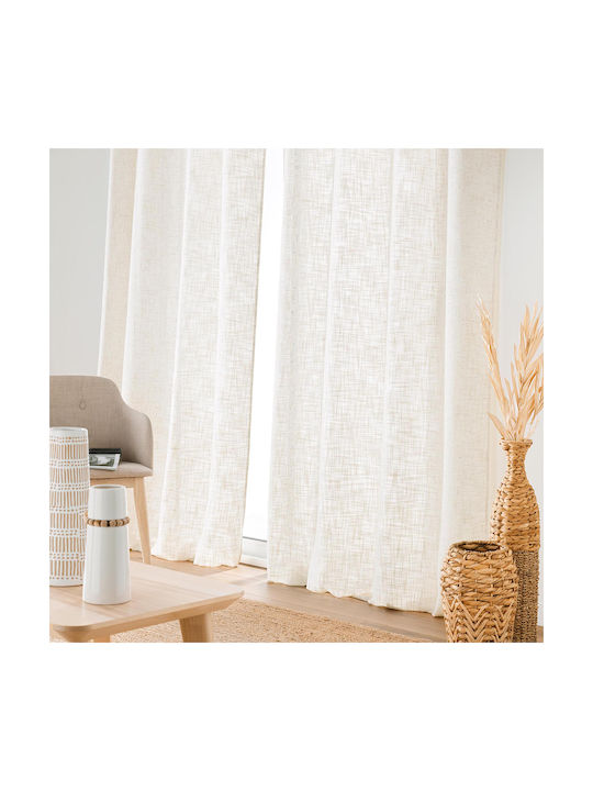 Atmosphera Perdea Cu Capse Linen Effect Ecru 140x260cm