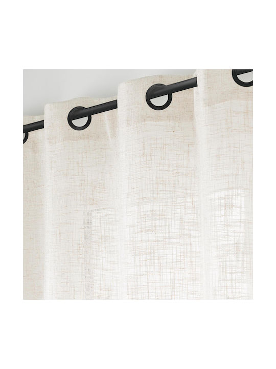 Atmosphera Perdea Cu Capse Linen Effect Ecru 140x260cm