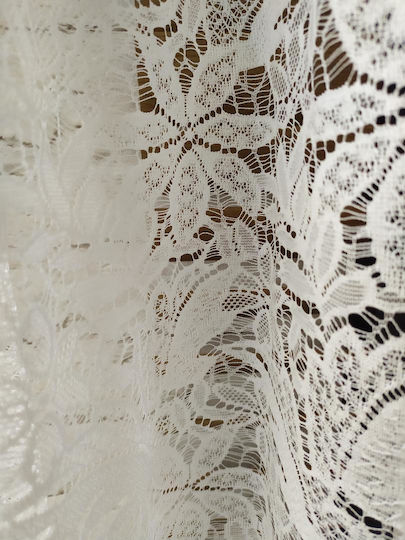 My Home Luxury Vorhang mit Bleistiftfalten Lace Flowers Weiß 270x280cm