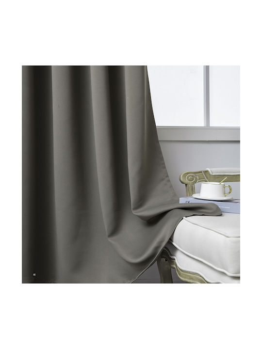 Beauty Home Κουρτίνα Συσκότισης με Τρουκς Καφέ 140x270εκ.
