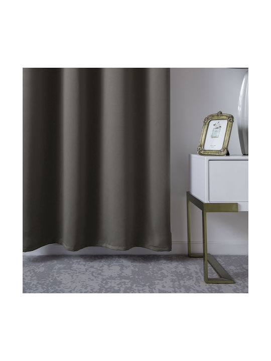 Beauty Home Κουρτίνα Συσκότισης με Τρουκς Καφέ 140x270εκ.