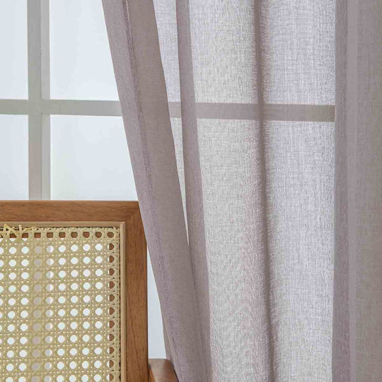 Beauty Home Κουρτίνα με Τρουκς Sharp Art 8448 Μωβ 140x270εκ.