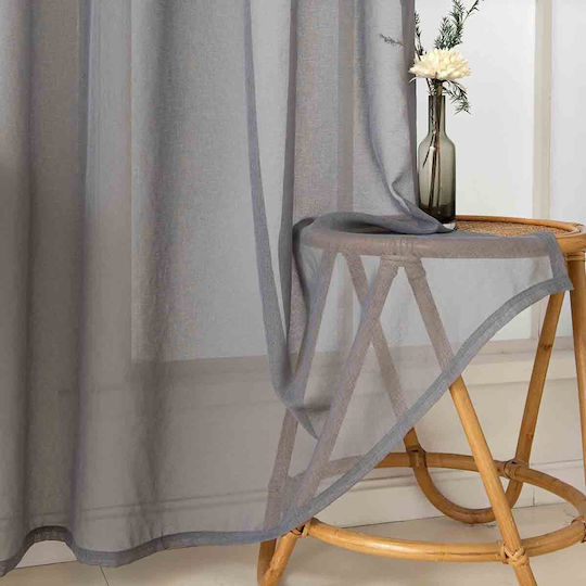 Beauty Home Κουρτίνα με Τρουκς Sharp Art 8448 Γκρι 140x270εκ.