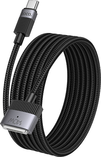 Hoco Cablu Magnetic Braided USB 2.0 USB-C Tată - Magsafe 3 140W PD Negru 1.8m