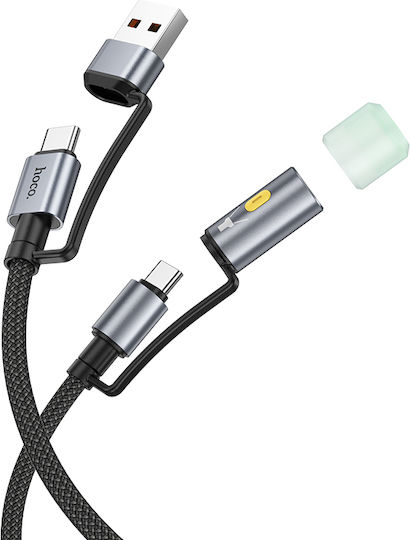 Hoco Cablu Magnetic Braided USB 2.0 USB-C Tată - Magsafe 3 140W PD Negru 1.8m