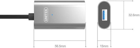 Unitek USB 3.1 Cable USB-C male - USB-A female Black 5m (U304A)
