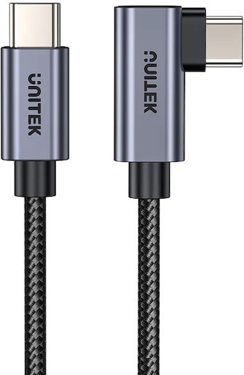 Unitek USB 2.0 Cable USB-C male - USB-C 100W PD Μαύρο 1m C14123BK-1M
