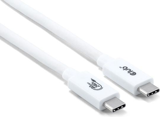 Club3D USB 2.0 Cable USB-C male - USB-C 240W PD Λευκό 1.2m
