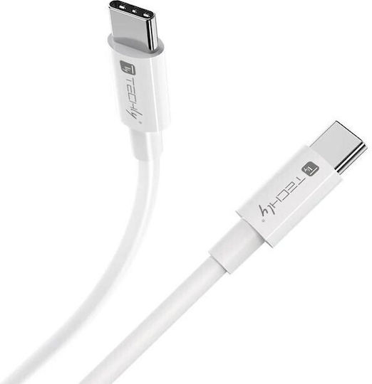 Techly USB 2.0 Cable USB-C male - USB-C 240W PD Λευκό 2m ICOC MU4-20G240W2