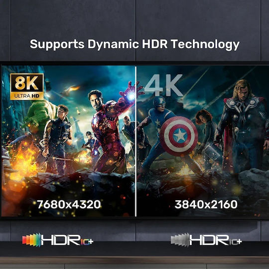 Unitek HDMI 2.1 Ultra High Speed 48Gbps 4K 120Hz HDR VRR Cable HDMI Male - HDMI Male Length 1.5m Black