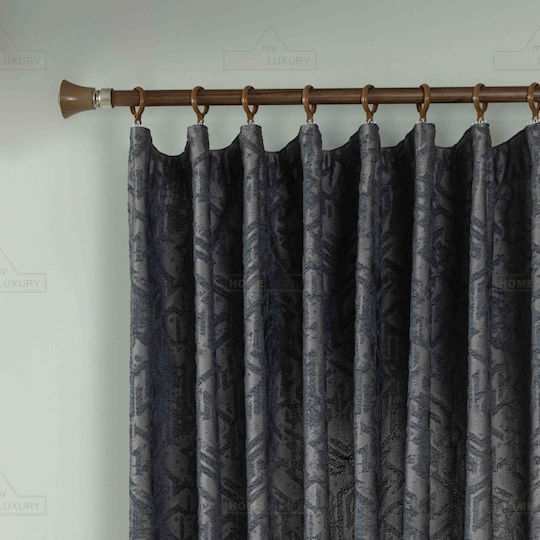 Homeone Vorhang mit Bleistiftfalten Schwarze 270x285cm